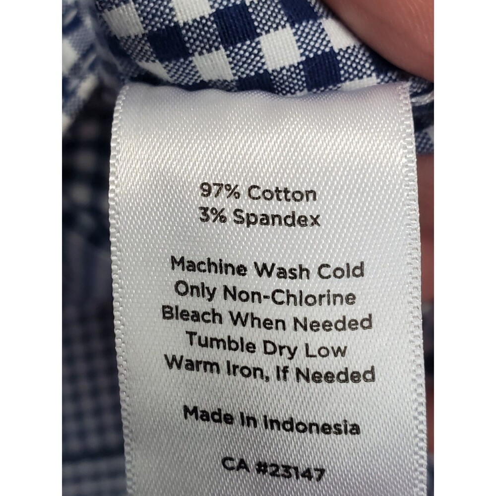 Talbots Cotton Blend Blue Gingham Long Sleeve Button-Up Utility Jacket Size XL - Picture 5 of 5